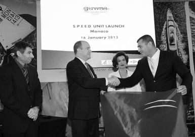 Kristijan Curavić awarding White Flag to H.S.H. Prince Albert II of Monaco 